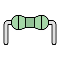 Vector Resistor Filled Outline Icon Design