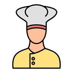 Vector Chef Filled Outline Icon Design