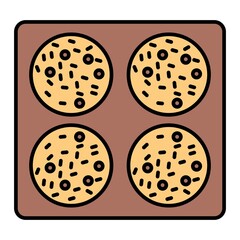 Vector Baking Cookies Filled Outline Icon Design