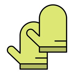 Vector Oven Mitt Filled Outline Icon Design