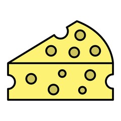 Vector Cheese Filled Outline Icon Design