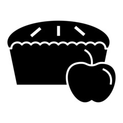 Vector Apple Pie Glyph Icon Design