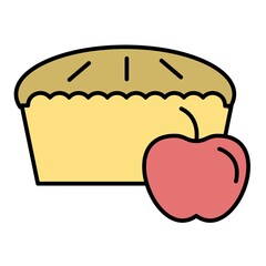 Vector Apple Pie Filled Outline Icon Design