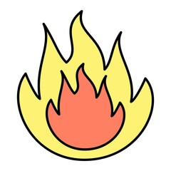 Vector Burning Filled Outline Icon Design