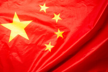 China flag waving as a background.