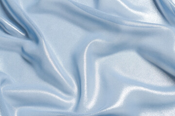 Blue shiny pearl fabric as a background.