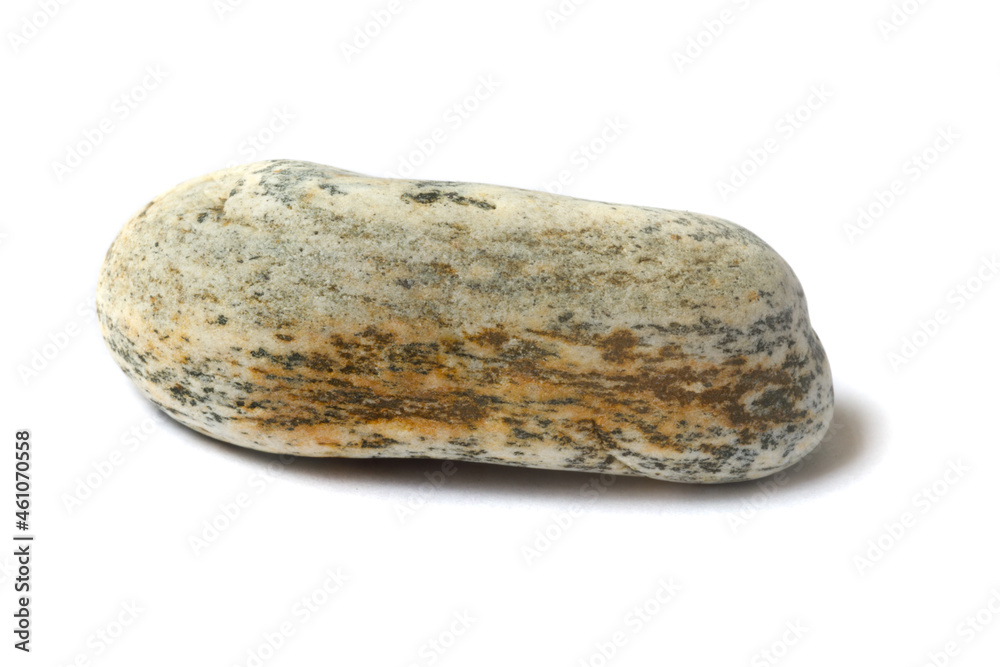 Poster pebble with shadow isolated on white background. sea pebbles
