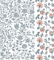 wedding card design, traditional paisley floral pattern , royal India	