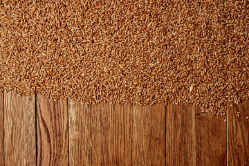 sprinkled cereals on a wooden table top view kitchen healthy food