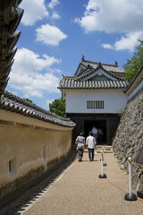 People visit Himeji Castle, Japan