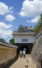 People visit Himeji Castle, Japan