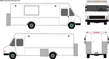 1990s Chevrolet P30 Step Van Outline © GabrielF