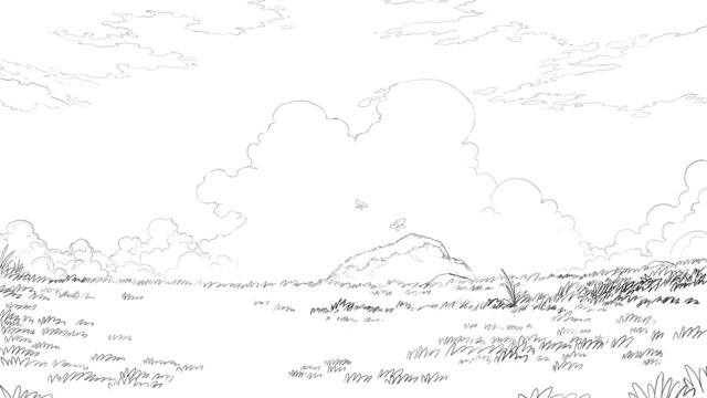 Calm Sky Above the empty field