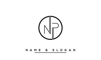 NP,  PN,  N,  P   Abstract Letters Logo Monogram © fozia