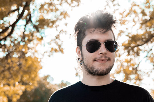 Portrait of a punk with a nature gazelle