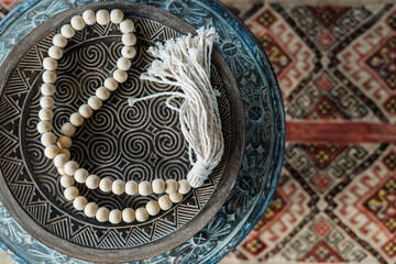 Home decor at bohemian style with natural materials