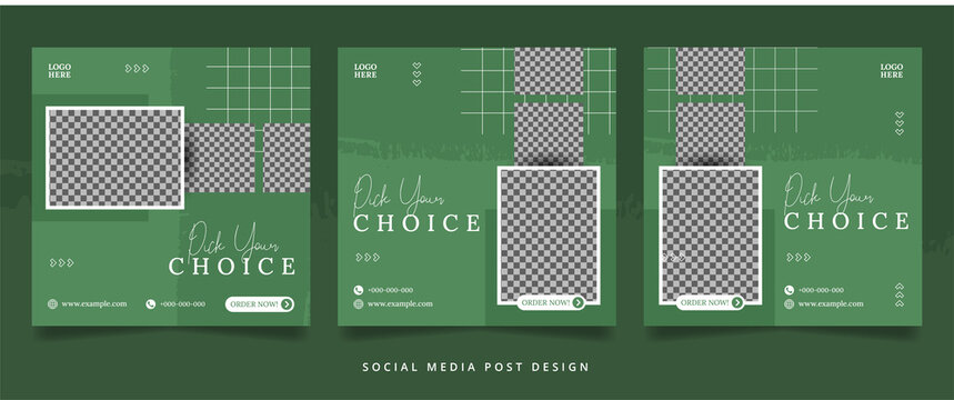 Abstract Green Fashion Flyer or Social Media Banner