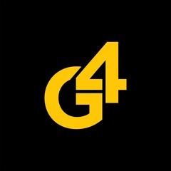 simple typography 4G vector logo