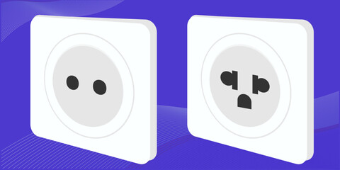 Electrical outlet. Electrical socket. Abstract background.Energy, power vector socket design. 