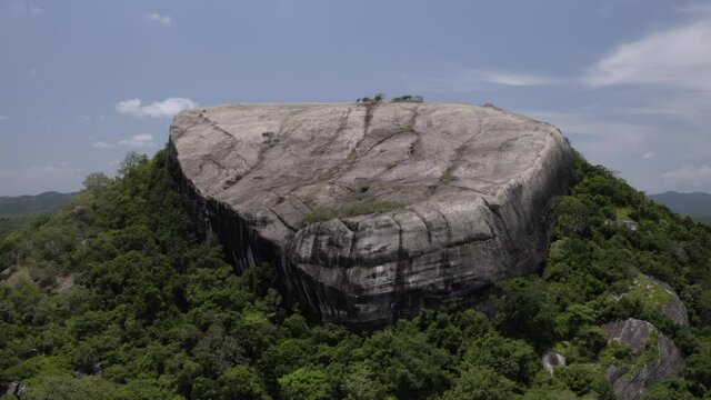 Aerial view of Pidurangala rock in Sri Lanka
