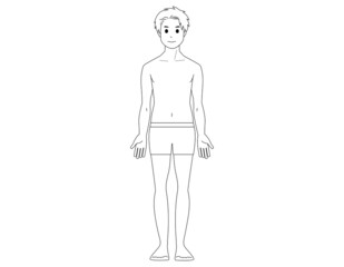 Full body illustration of a man. Beauty. Vector illustration.
