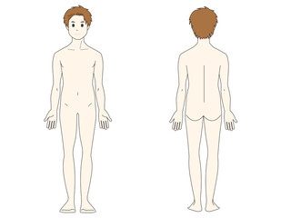 Full body illustration of a man. Beauty. Vector illustration.