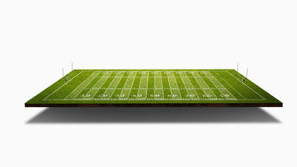 3D american football - playing field from above. A huge copy space texture panorama