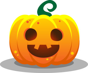 Vector illustration of an orange Halloween pumpkin with eyes and mouth