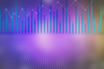 2d illustration futuristic business background pattern graph concept
