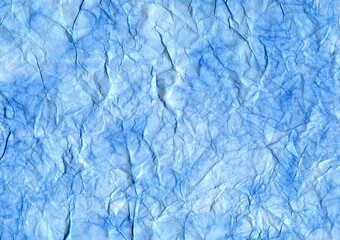 Watercolor of a delicate blue color with a textured background.Crumpled paper.