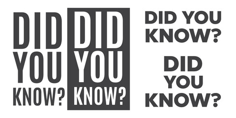 Fototapeta premium did you know vector icon
