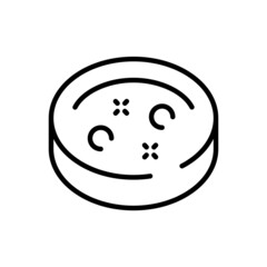 Fototapeta premium Science research lab experiment icon. Line laboratory test sign, chemistry medical biology equipment. Vector illustration