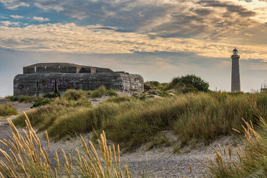 Large World War II bunker guarding the Danish coast of Skagen. Skagen, Frederikshavn, Vendsyssel-Thy, North Jutland, Denmark, Europe