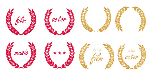 Laurel Wreaths Vector. Award signs with laurel wreath