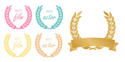 Laurel Wreaths Vector. Award signs with laurel wreath