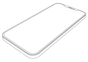 Vector simple modern mobile phone line art