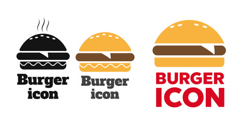 Burger icon vector. Fast food vector illustration