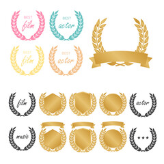 Laurel Wreaths Vector. Award signs with laurel wreath