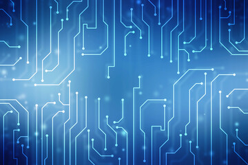 2d illustration Abstract futuristic electronic circuit technology background