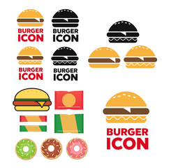 Burger icon vector. Fast food vector illustration