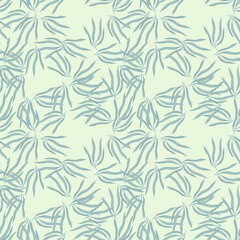 Fototapeta na wymiar Outline tropical leaves semless pattern. Tropic leaf background. Exotic hawaiian wallpaper.
