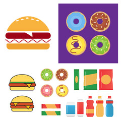 Burger icon vector. Fast food vector illustration