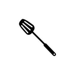 Spatula or utensil kitchen black on white background line icon. Trendy flat isolated outline symbol, sign can be used for: illustration, logo, mobile, app, design, web, dev, ui, ux, gui. Vector EPS 10