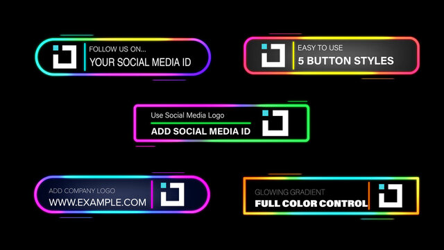 Glow Gradient Social Media Buttons
