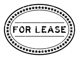 Grunge black for lease word oval rubber seal stamp on white background