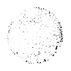 Obraz premium Black color of grunge textured in circle or round shape on white background