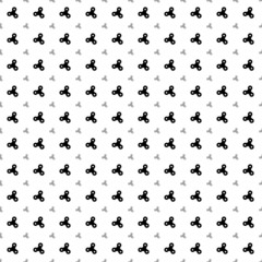 Square seamless background pattern from geometric shapes are different sizes and opacity. The pattern is evenly filled with big black spinner symbols. Vector illustration on white background
