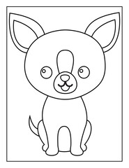 Coloring Book Pages for Kids. Coloring book for children. Dogs. 