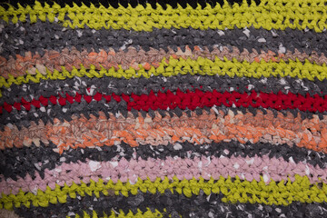 colorful lines knitted fabric texture wool background handmade craft multicolor