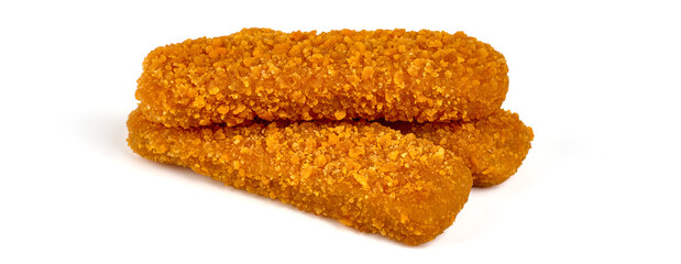Fish fingers, isolated on white background.
